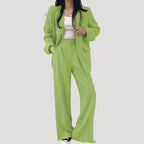 Dam kostym set kavaj vida byxor elegant passform stil
