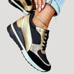 Dam sneakers platå med snörning låg modell bekväma