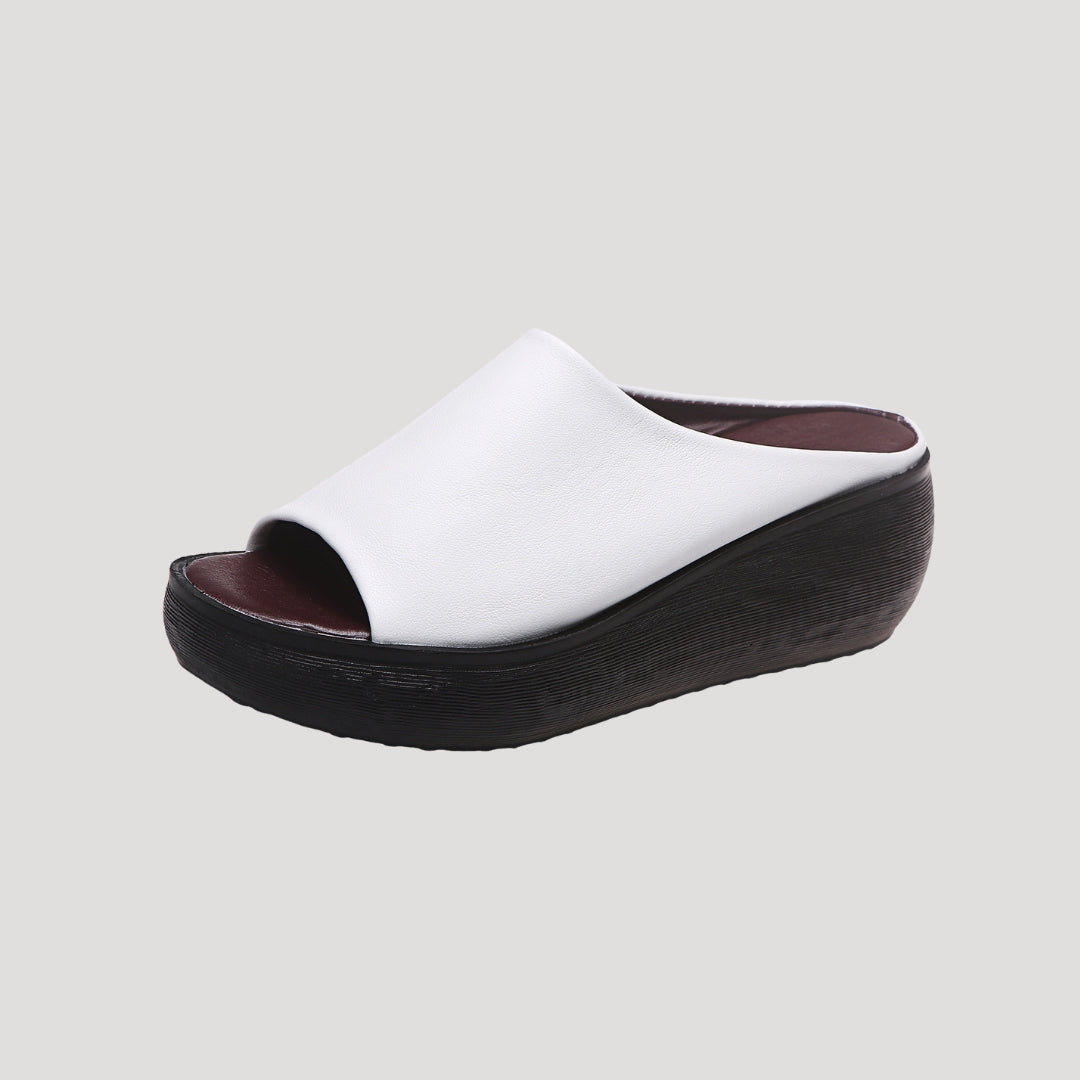 Dam slip in platåsandal med öppen tå