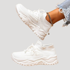 Dam Ortopediska Sneakers Snörning Stickad Ovandel Lätt Sula