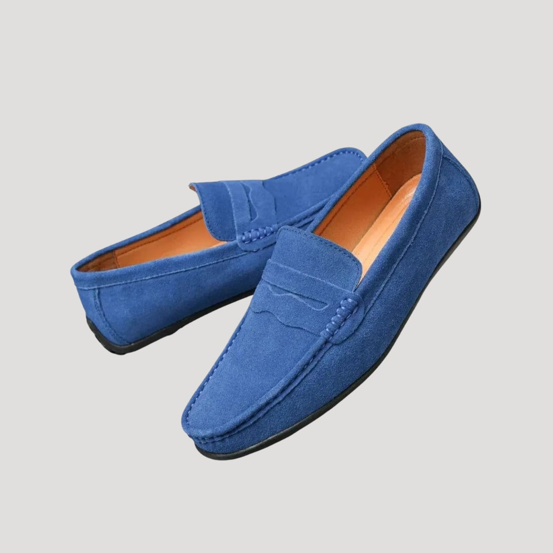 Herr loafers i mocka slip on klassisk stil bekväma vardagsskor