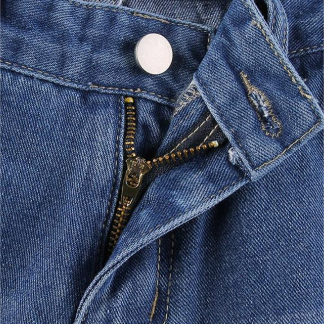 Dam baggy jeans med vida ben och låg midja