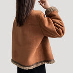 Dam Teddy Vinterjacka med Knappar och Avslappnad Passform 5