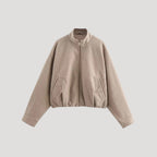 Dam vinterjacka med hög krage och dragkedja