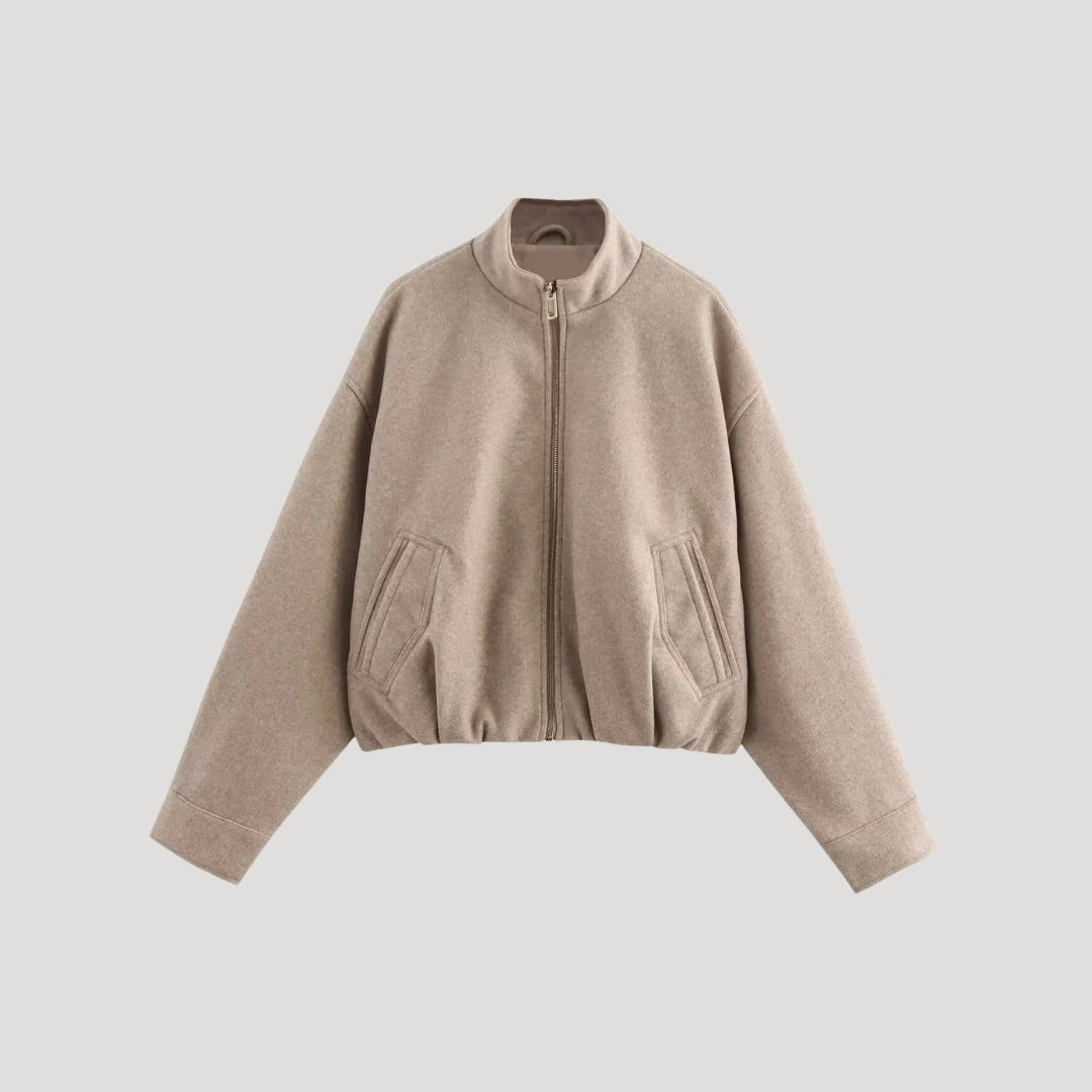 Dam vinterjacka med hög krage och dragkedja