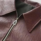 Dam bikerjacka i konstläder med dragkedja för vardagsbruk