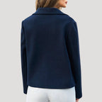 Dam blazer marin dubbelbröstad kontorsjacka för kvinnor 3