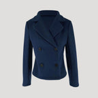 Dam blazer marin dubbelbröstad kontorsjacka för kvinnor 4