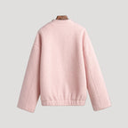 Dam bomberjacka i boucle teddy rosa med dragkedja 3