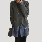 Dam chunky stickad vinterkardigan överdimensionerad passform 0