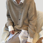 Dam chunky stickad vinterkardigan överdimensionerad passform 2