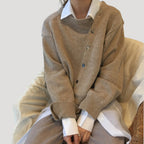 Dam chunky stickad vinterkardigan överdimensionerad passform 3