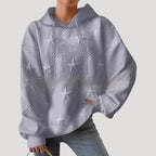 Dam fleece fodrad överdimensionerad vinterhuvtröja med huva 1