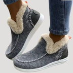 Dam fodrade vinterstövlar slip-on i vattenbeständig design 0