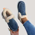 Dam fodrade vinterstövlar slip-on i vattenbeständig design 1