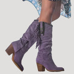 Dam höga stövlar med tjock klack för vinter 1