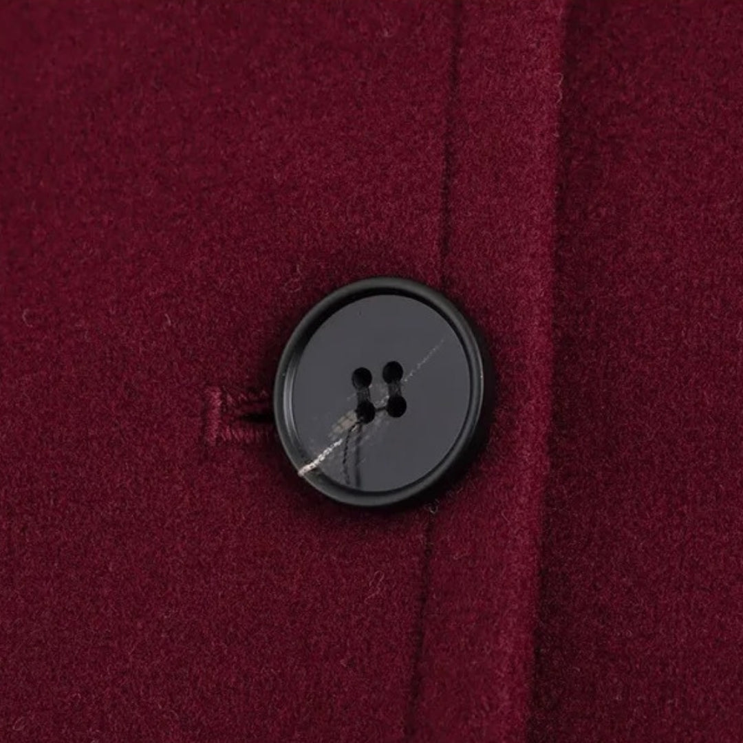 Dam kappa beige lång vinterkappa i ullblandning med fickor 8