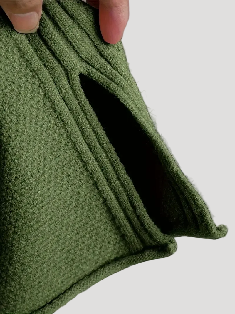 Dam kläder set med stickad tröja och vida byxor höst 4