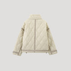 Dam kort puffer vinterjacka med hög hals för kallt väder 1