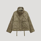 Dam kort puffer vinterjacka med hög hals för kallt väder 2