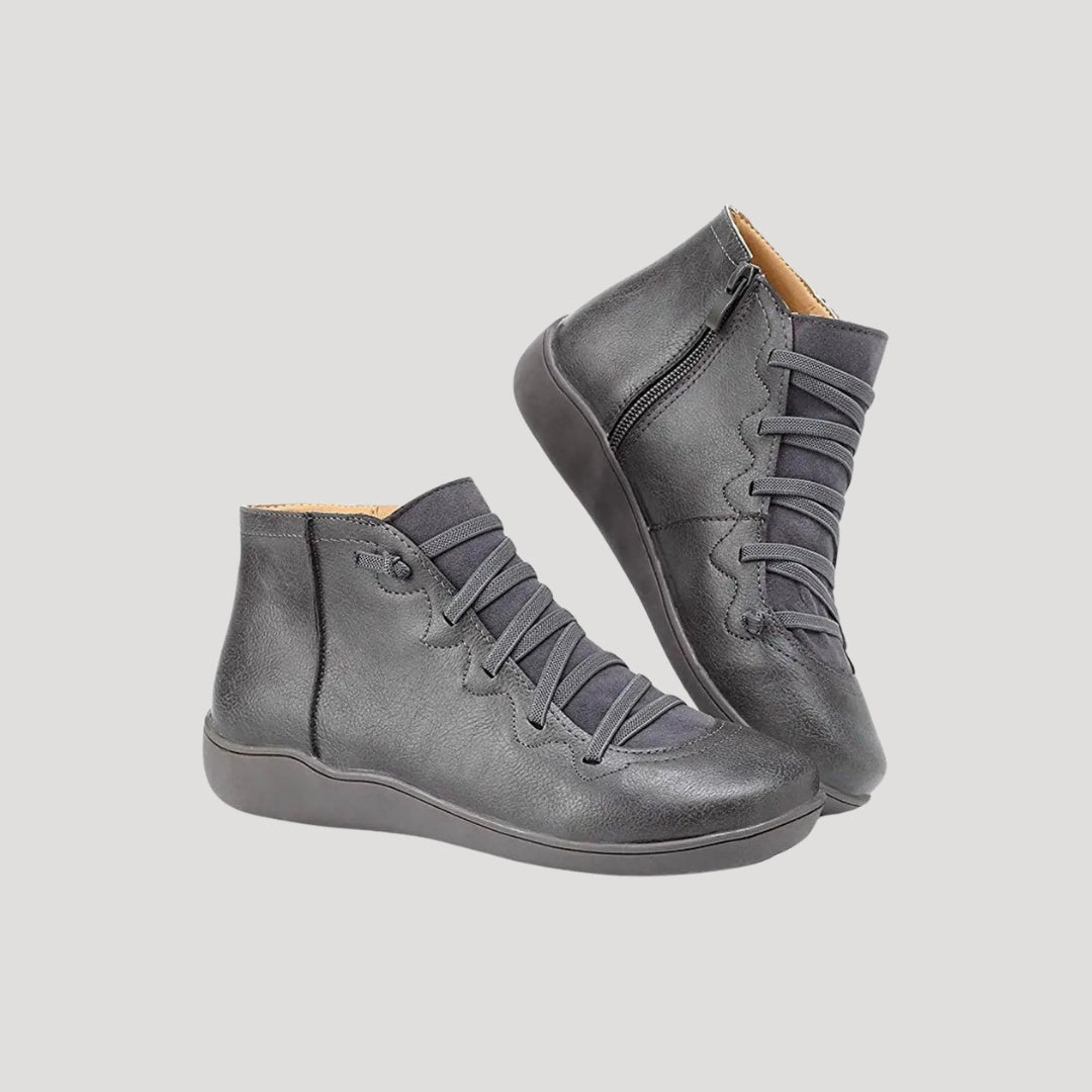 Dam läder hög topp sneakers med snörning för vår och höst 0