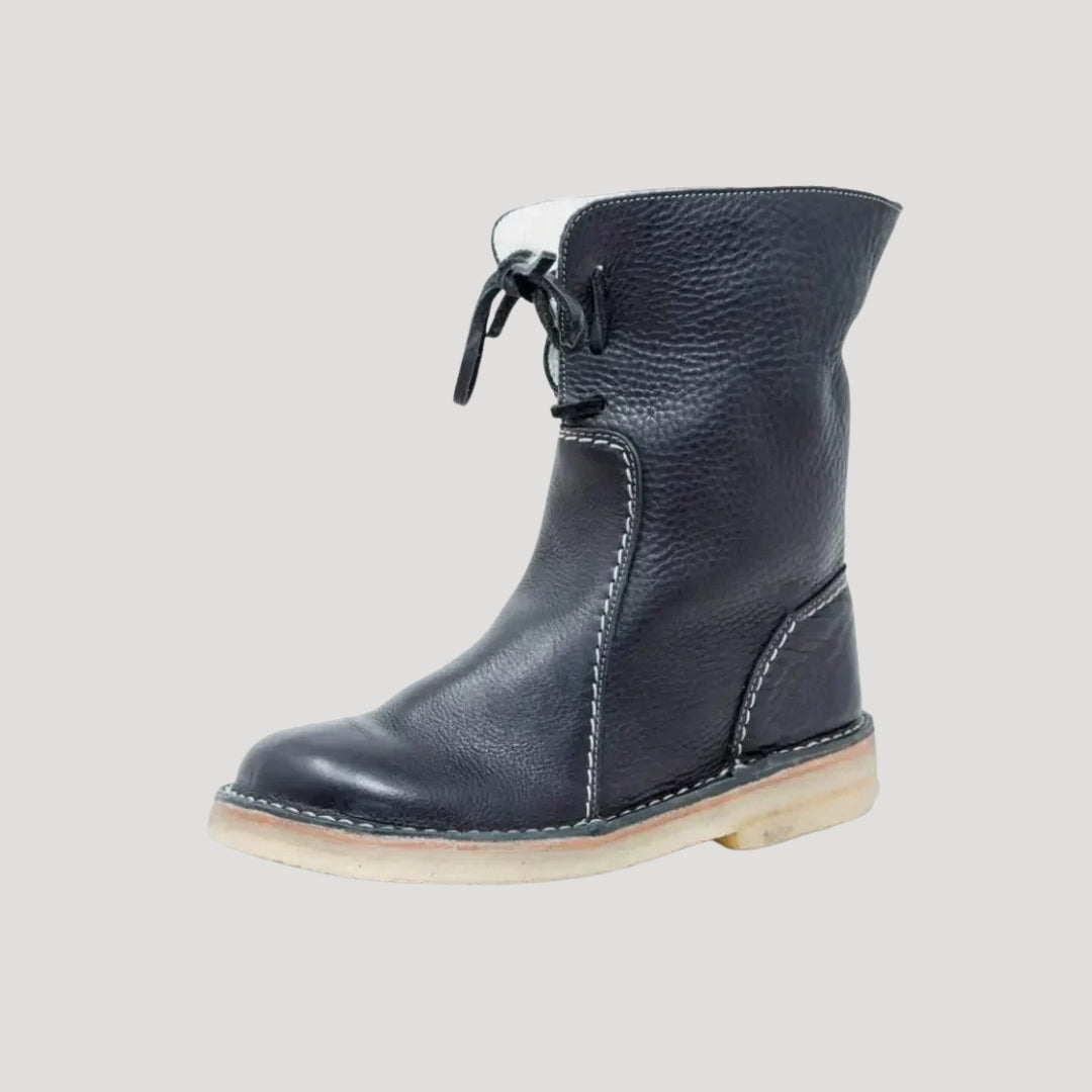 Dam läderskor vinterfodrade ankle boots för kalla dagar 1