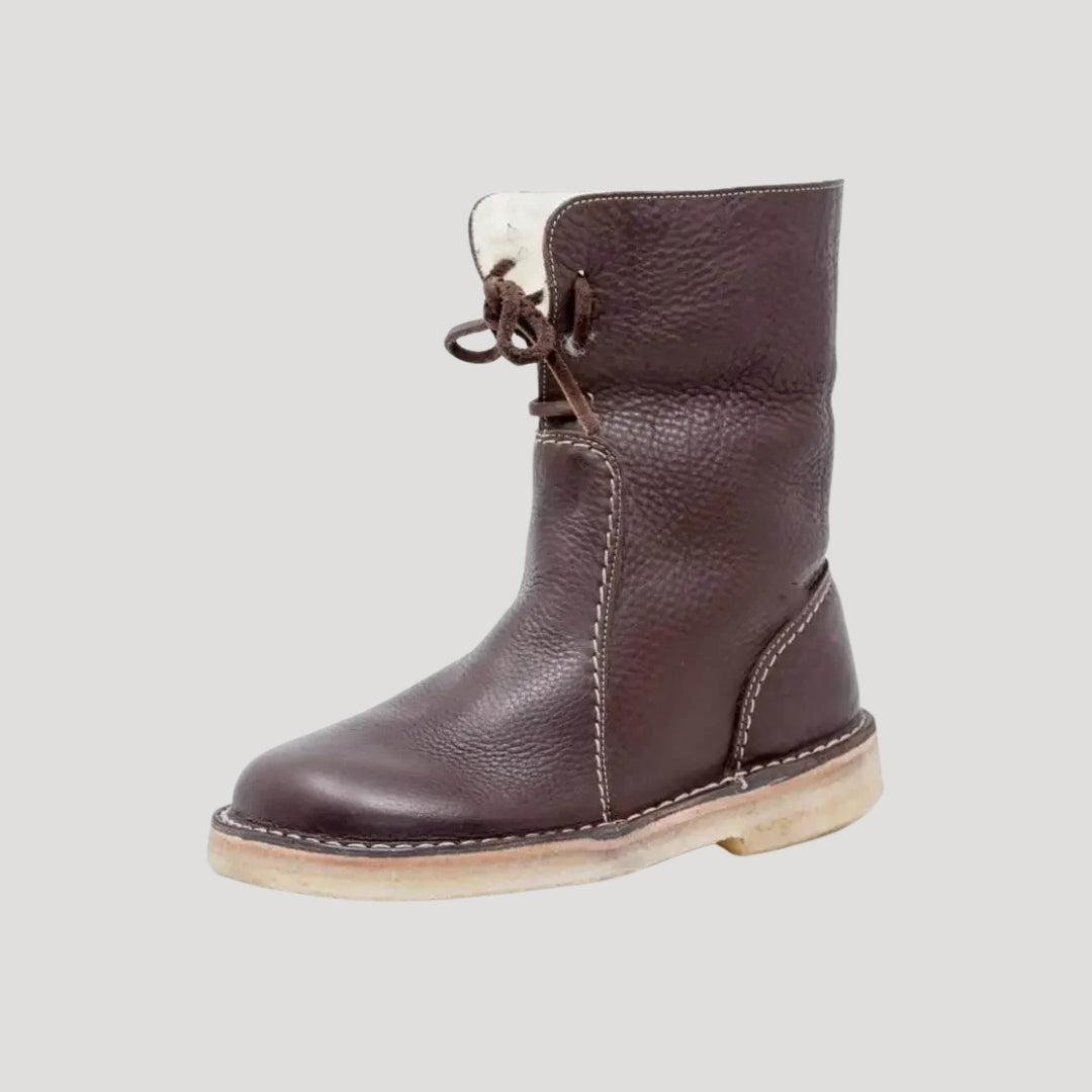 Dam läderskor vinterfodrade ankle boots för kalla dagar 3