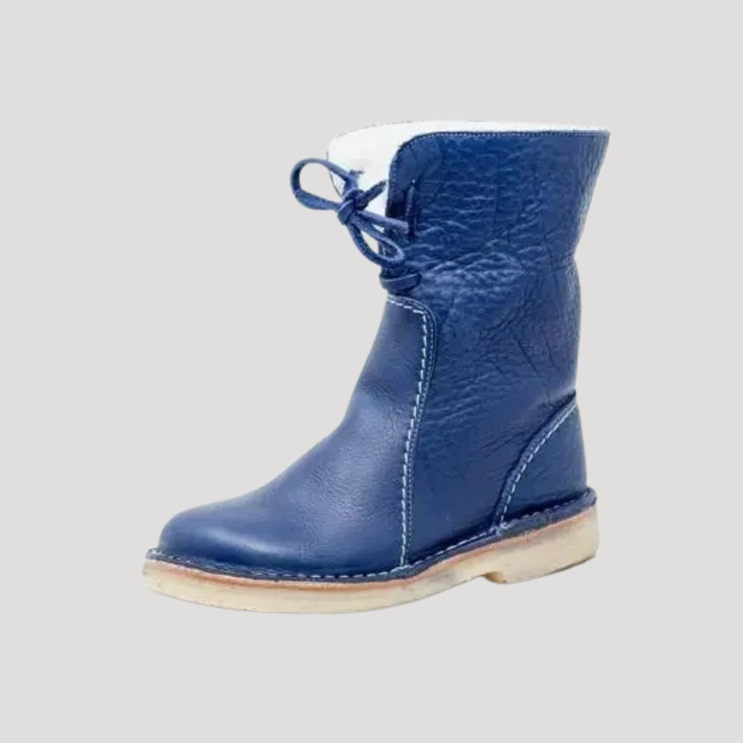 Dam läderskor vinterfodrade ankle boots för kalla dagar 4