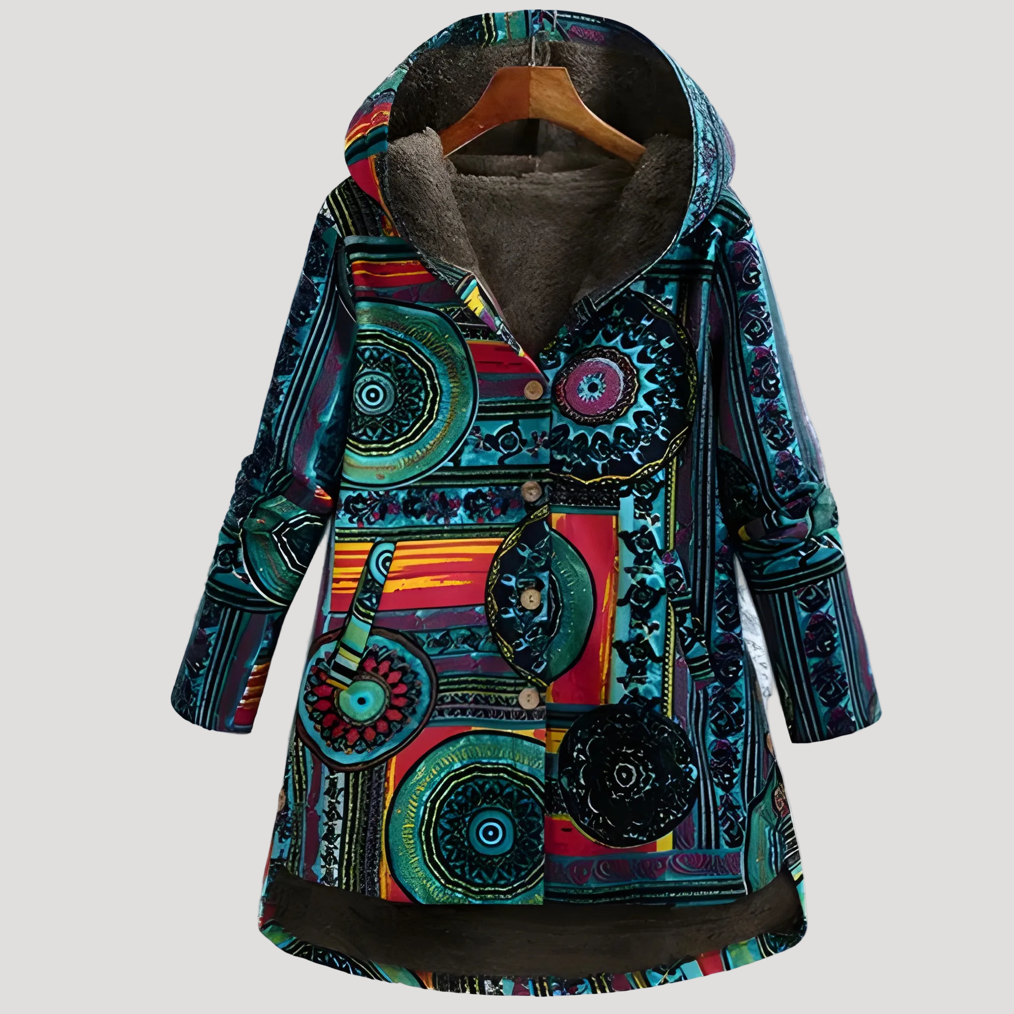 Dam lång vinterjacka med huva klassisk varm stil 0