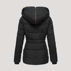 Dam lång vinterrock med faux pälskrage för kalla dagar 4