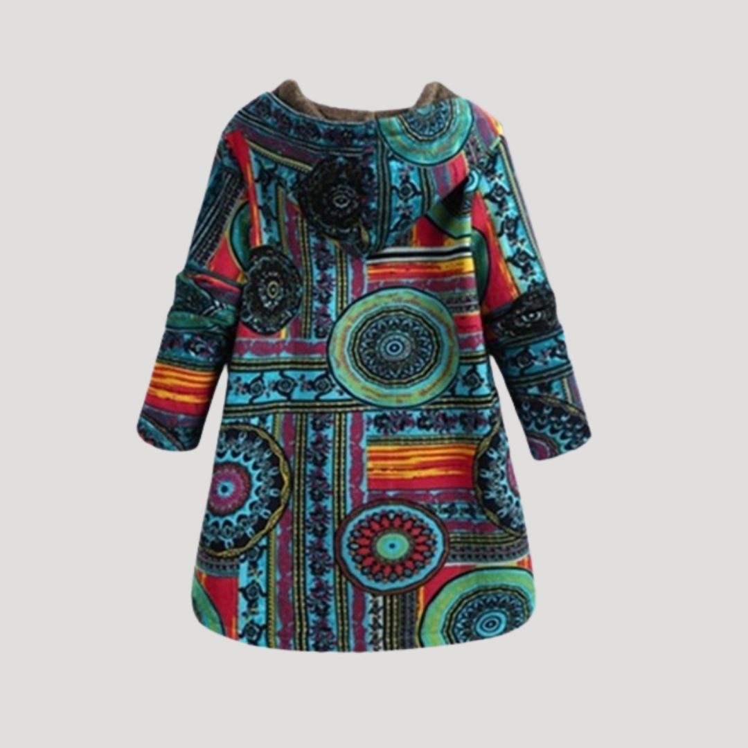 Dam lång vinterrock med huva och faux pälsfoder 4