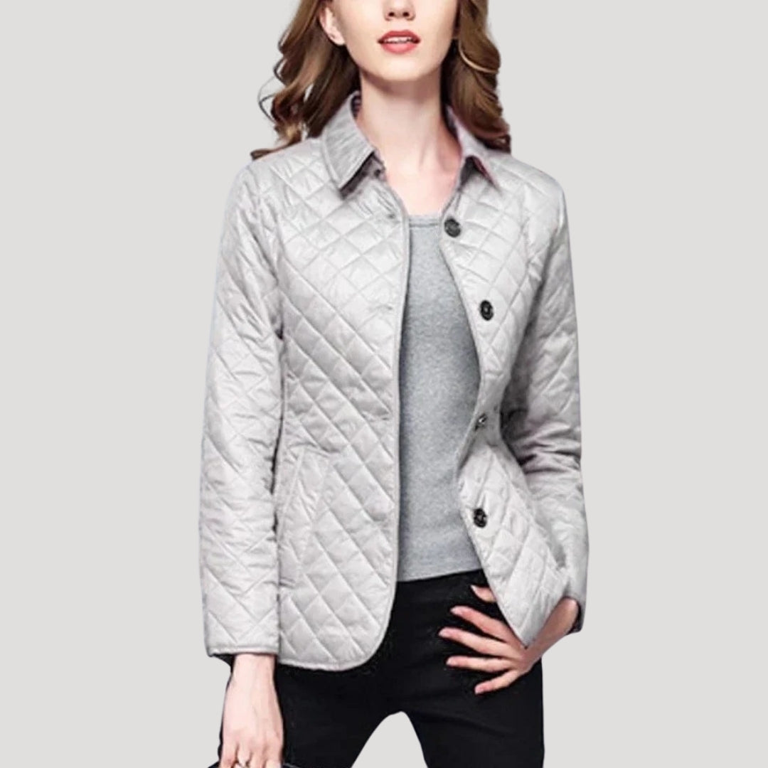 Dam lätt quiltad sommarjacka med knappstängning 1