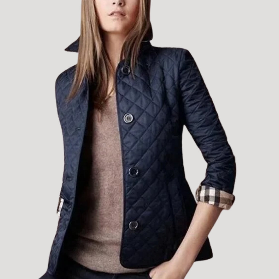 Dam lätt quiltad sommarjacka med knappstängning 3