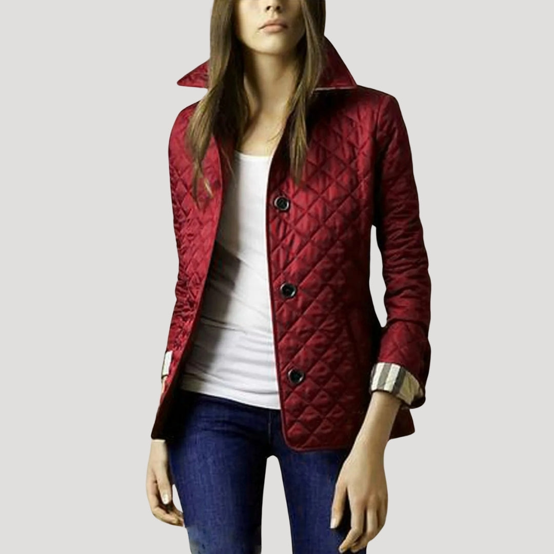 Dam lätt quiltad sommarjacka med knappstängning 5