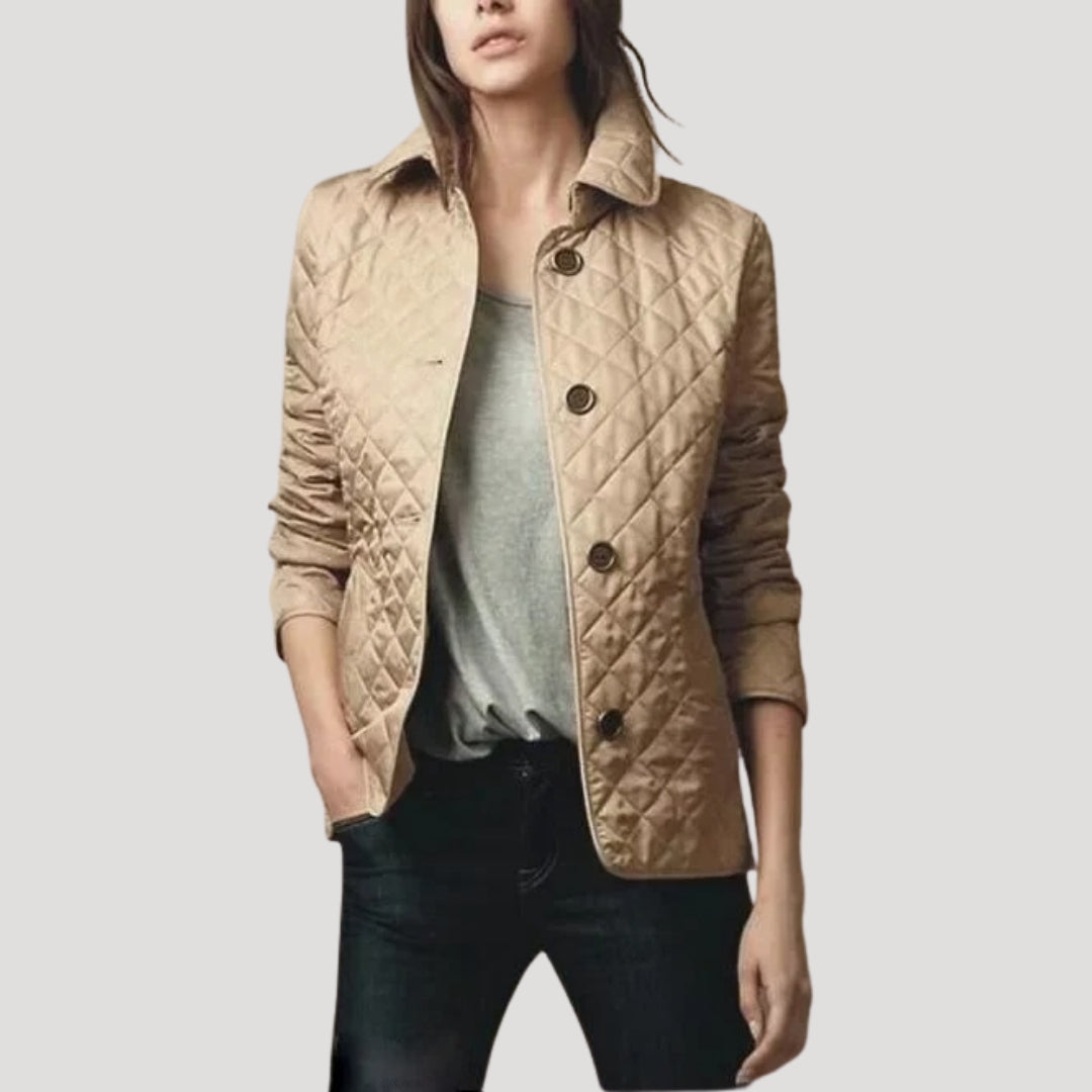 Dam lätt quiltad sommarjacka med knappstängning 6