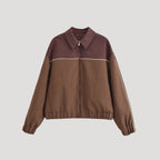 Dam lättviktsrutig jacka med dragkedja för höst