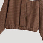 Dam lättviktsrutig jacka med dragkedja för höst