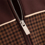 Dam lättviktsrutig jacka med dragkedja för höst