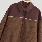 Dam lättviktsrutig jacka med dragkedja för höst