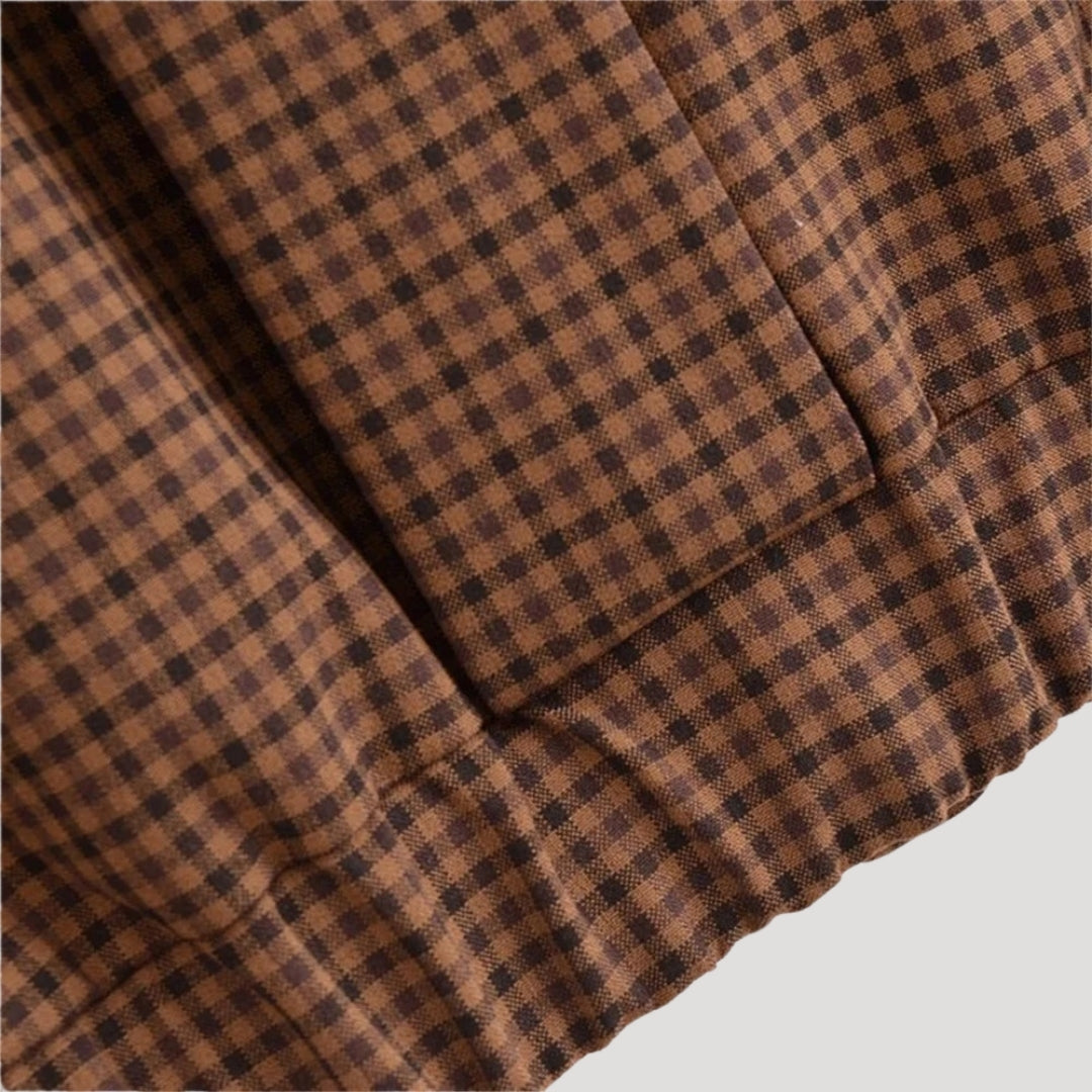 Dam lättviktsrutig jacka med dragkedja för höst