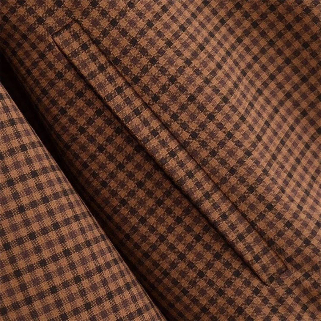 Dam lättviktsrutig jacka med dragkedja för höst