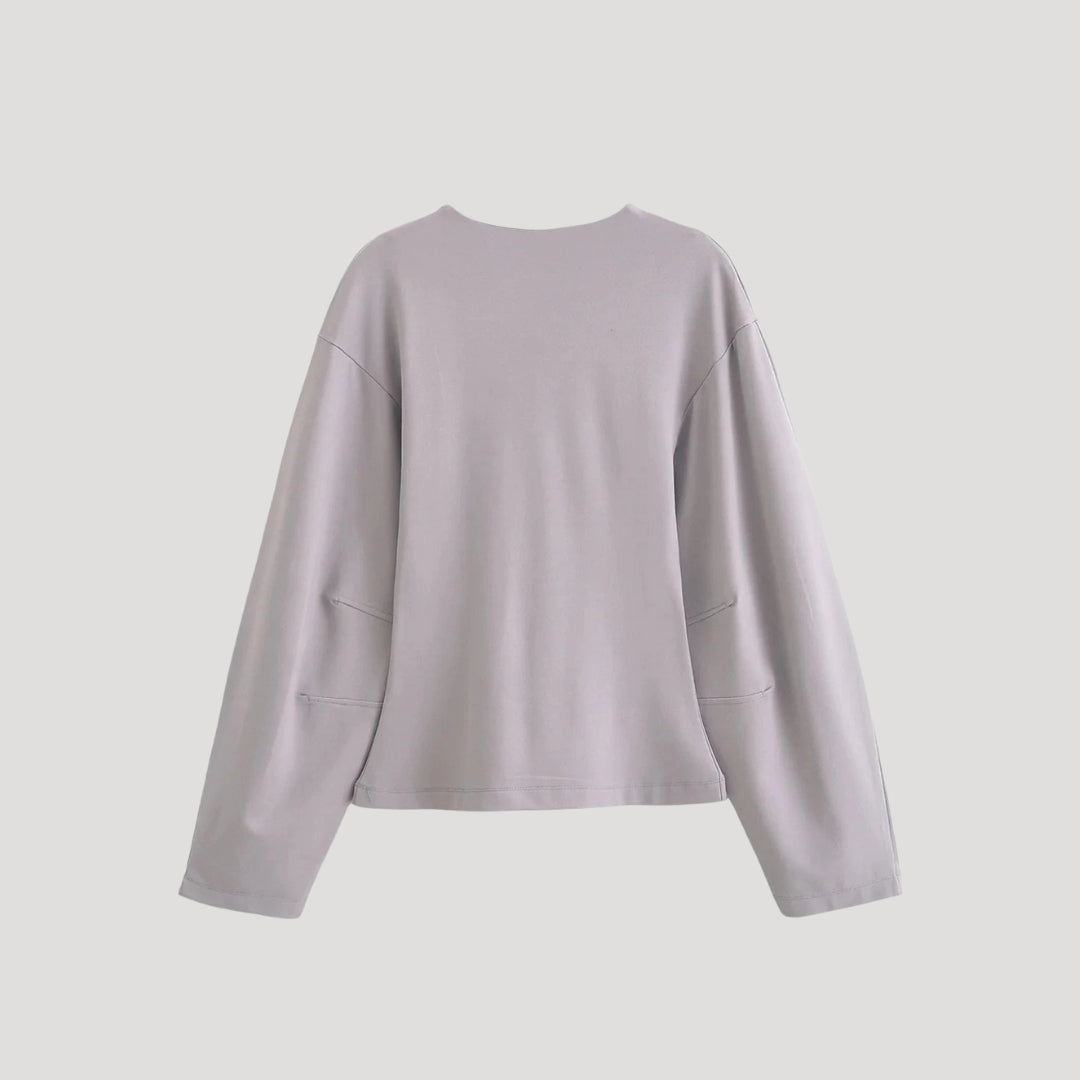 Dam lounge set långärmad med vida byxor för avslappnad stil