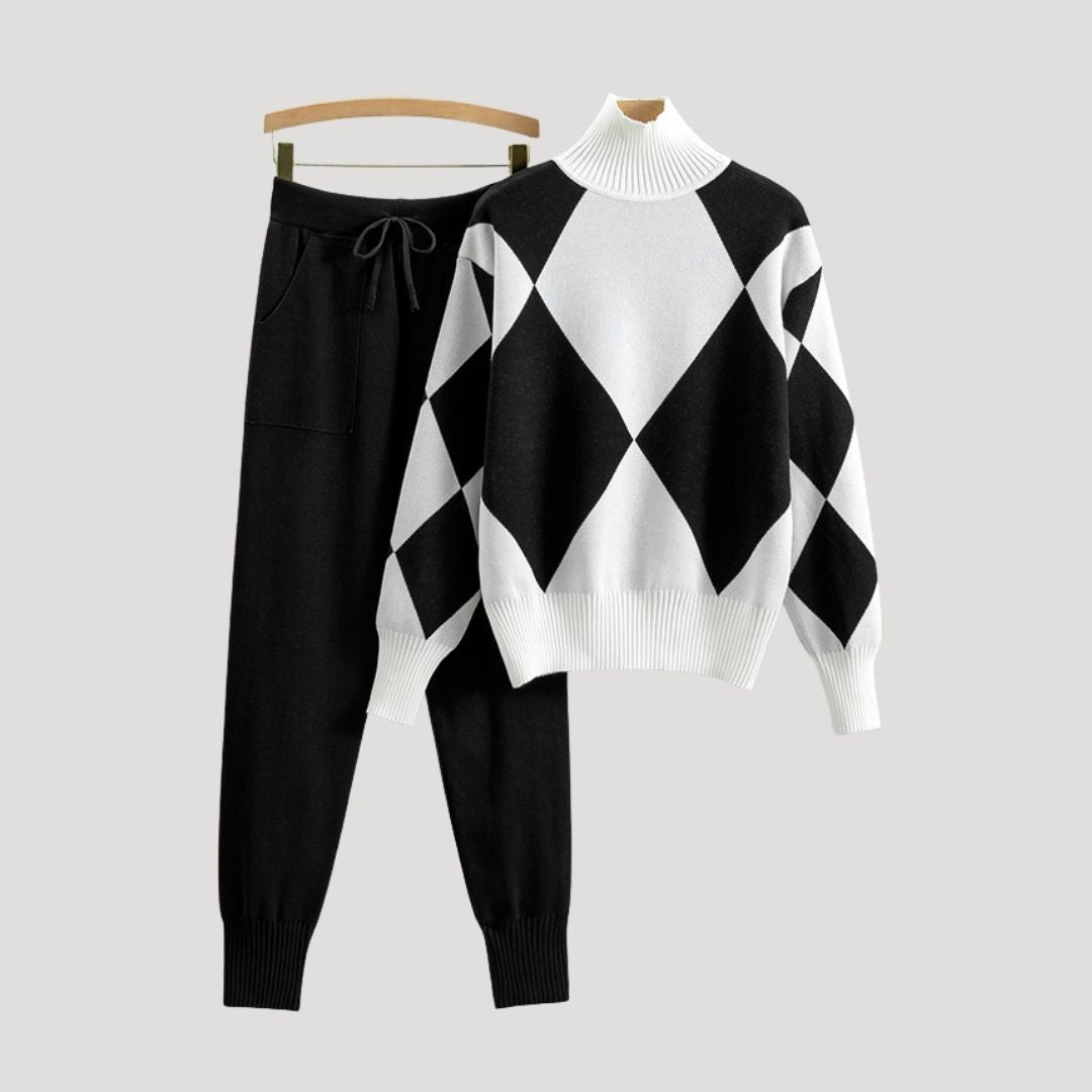 Dam loungewear set med tröja och byxor för avslappning