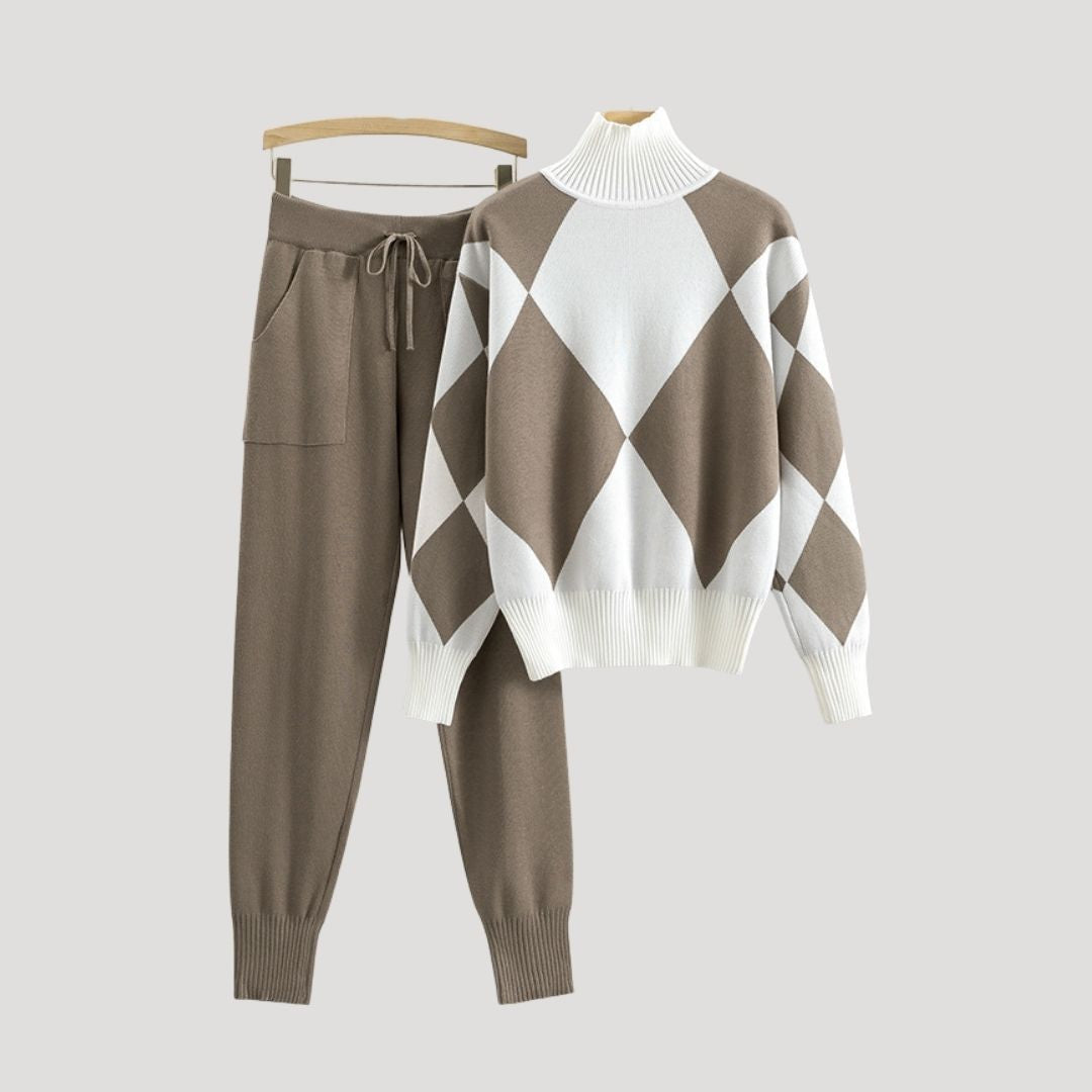 Dam loungewear set med tröja och byxor för avslappning