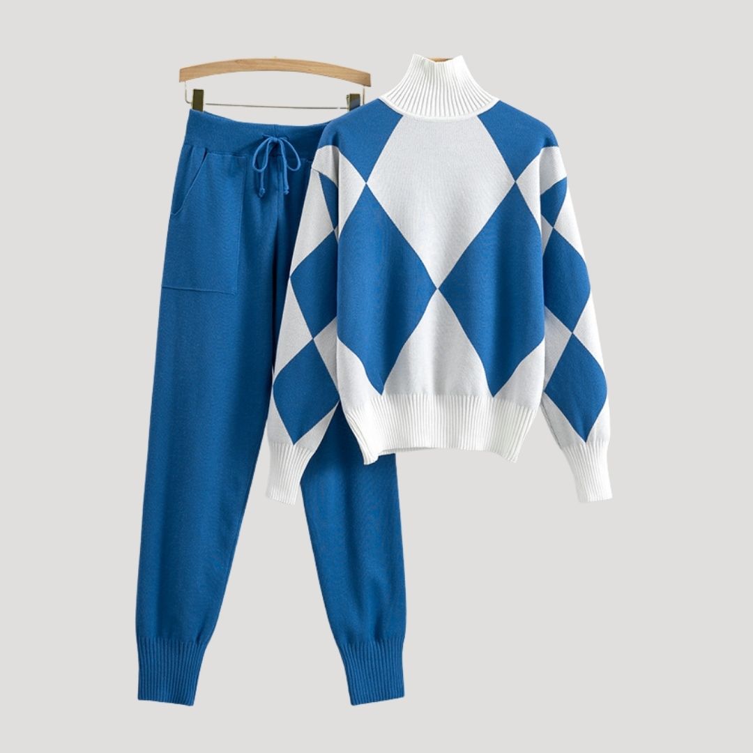 Dam loungewear set med tröja och byxor för avslappning