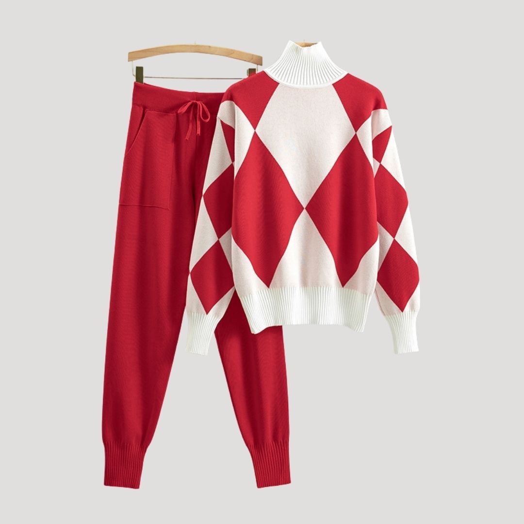 Dam loungewear set med tröja och byxor för avslappning