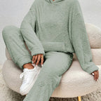 Dam loungewear set mysig fleece tröja och byxor 2