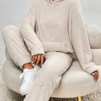 Dam loungewear set mysig fleece tröja och byxor 3