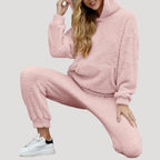 Dam loungewear set mysig fleece tröja och byxor 5
