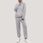 Dam loungewear set mysig fleece tröja och byxor 6